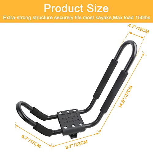 PIRIPARA Kayak Roof Rack 2 Pairs J-Bar Carrier Holder for Canoe, SUV, Cars, Truck, Surf Ski, Car Top Mount Racks for Trip, Set of 4 - Image 5