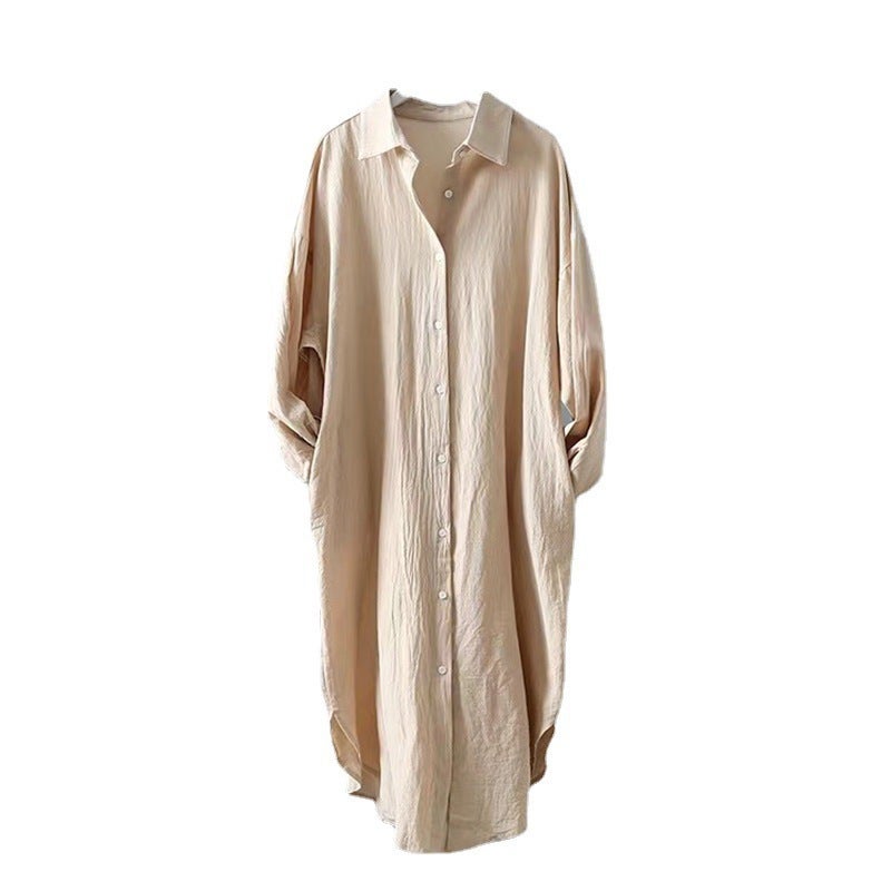 Women's Cotton-Acetate Blend Solid Shirt, Mid-Length, 3/4 Sleeve - Image 5