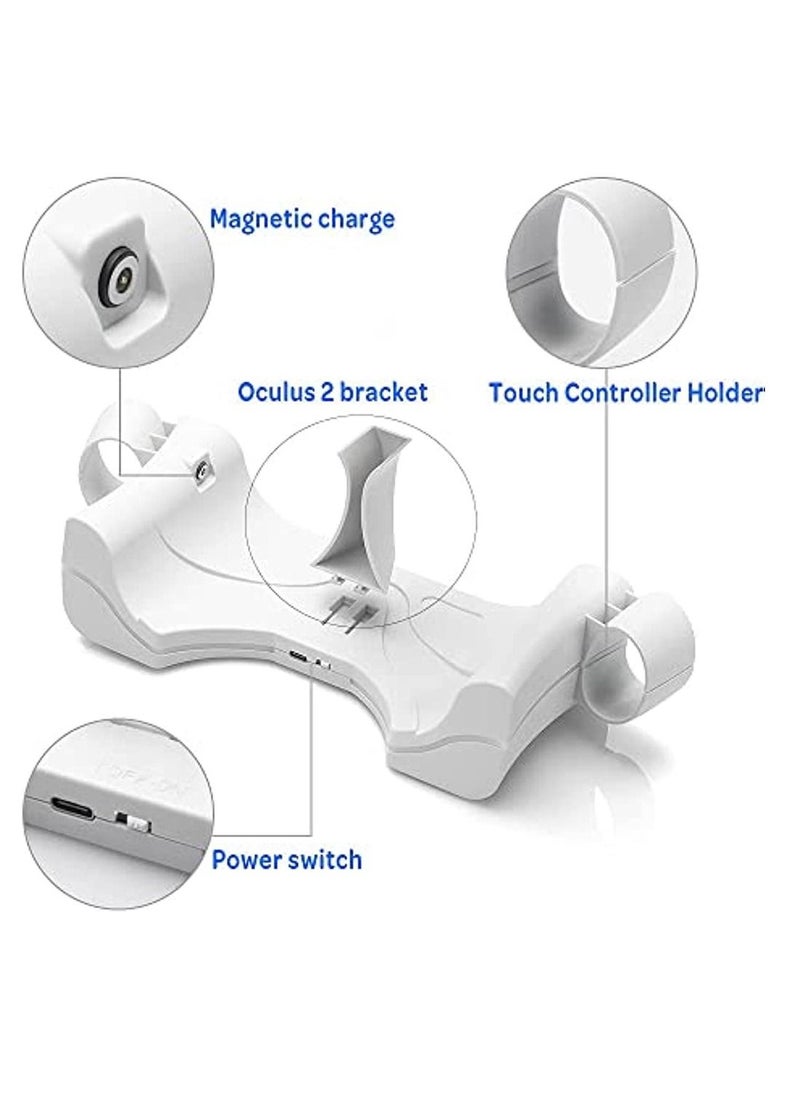 OIMG Charging Station For Oculus Quest 2 Usb Charging Dock Stand For Vr Headset High-Speed Charging Station Stand With Breathing Light For Quest 2 Handle Storage Dock  - Image 2