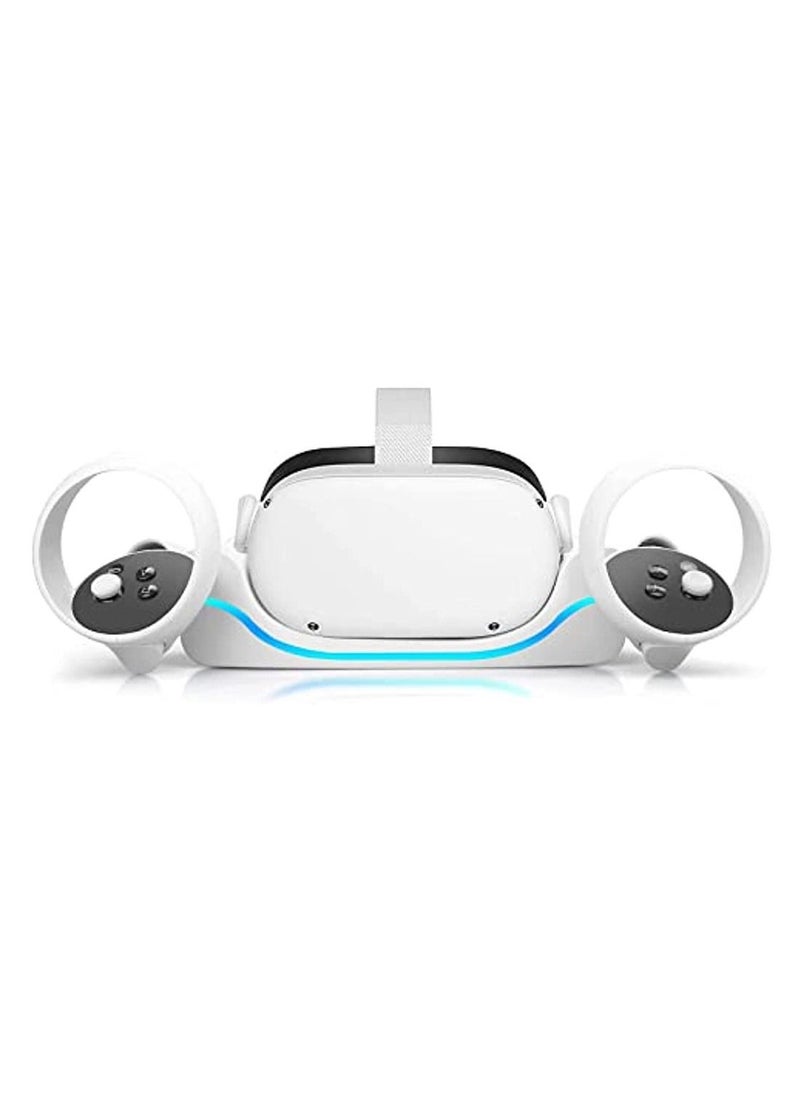 OIMG Charging Station For Oculus Quest 2 Usb Charging Dock Stand For Vr Headset High-Speed Charging Station Stand With Breathing Light For Quest 2 Handle Storage Dock  - Image 1