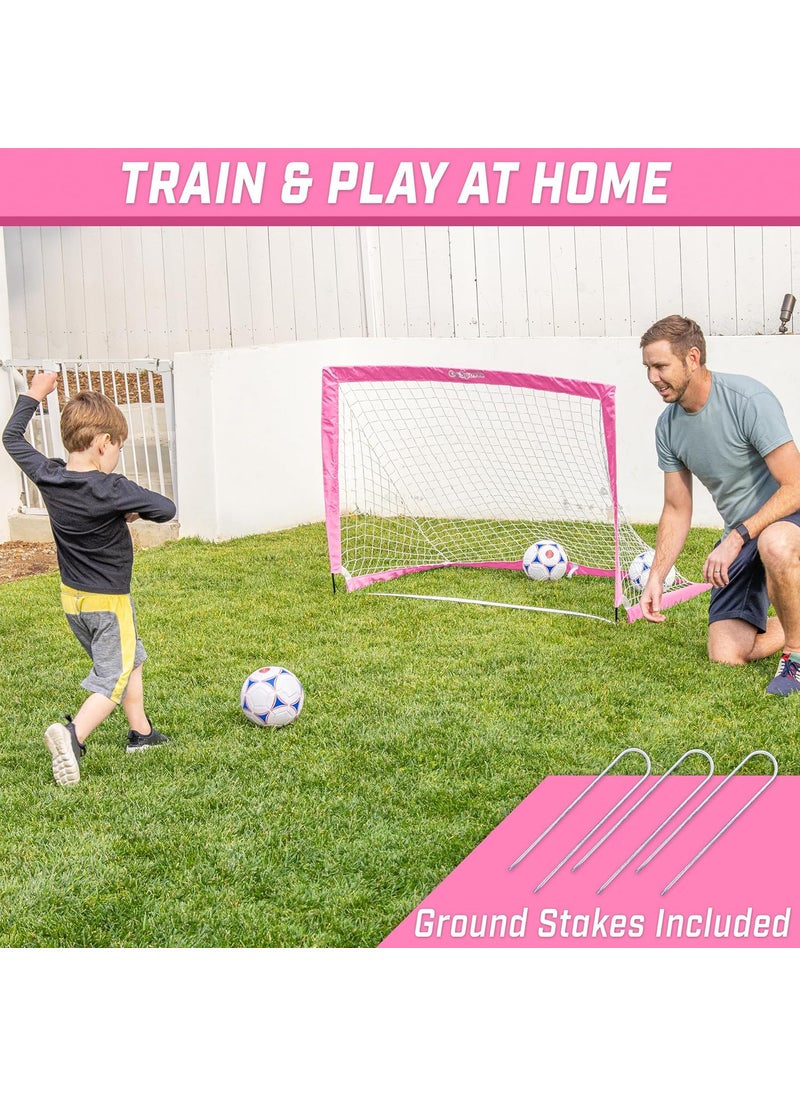 GoSports GoSports Portable Soccer Goals for Kids  13 Color Options  Choose 4 x 3 ft or 6 x 4 ft  Team Tone Pop Up Nets for Backyard  - Image 2