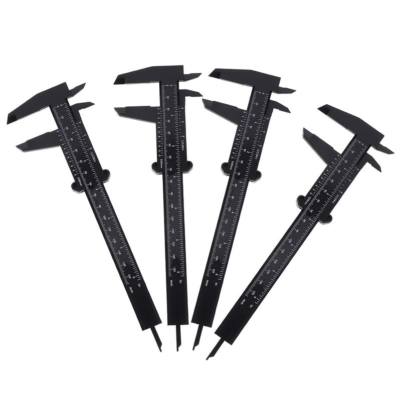 TIDTALEO 4 Pcs Portable Plastic Vernier Calipers Metric Measuring Gauge Set 0-150mm Accurate Measurement Tools for Students Science Projects Engineering Use - Image 1