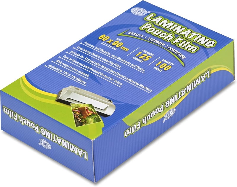 FIS Laminating Film, 60x90mm, 125 Micron Thickness, 100 Sheets Pack - Image 1