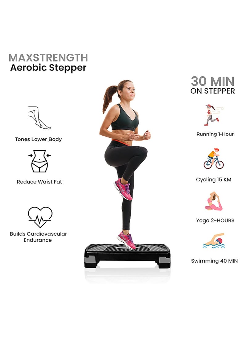 بلومنغ تايم جهاز الخطوات الهوائية القابل للتعديل من Max Strength - منصة تمرين من 2 إلى 5 مستويات للصالة الرياضية المنزلية وتمارين القلب والبيلاتس واليوغا - Image 2