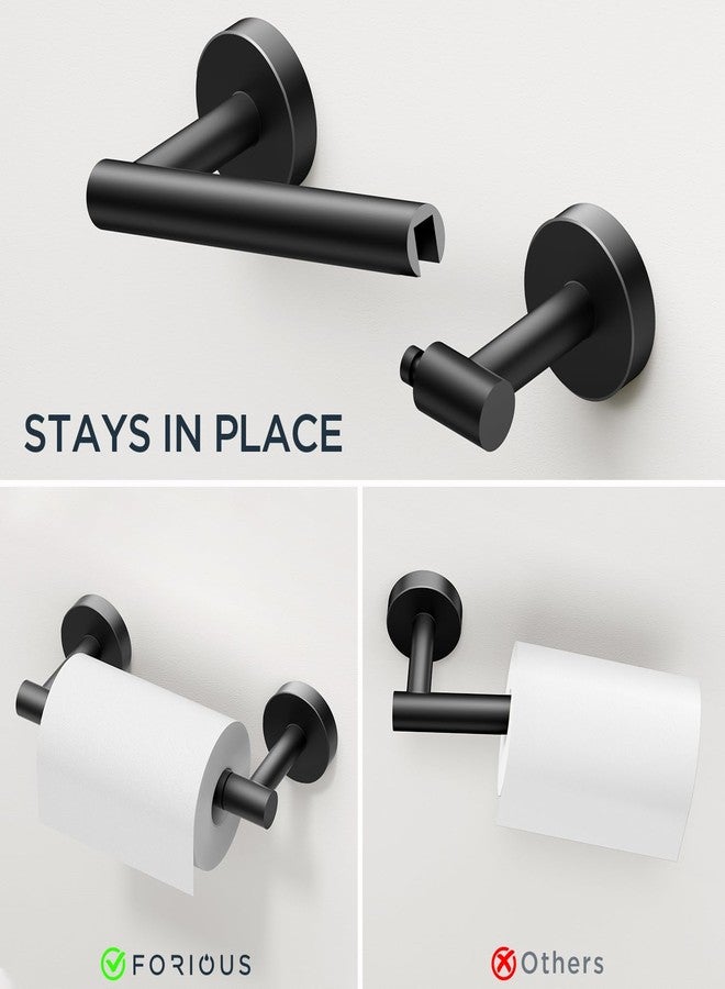 FORIOUS Bathroom Hardware Accessories Set, SUS304 Stainless Steel 24 Inch Towel Bar Set, Modern Towel Racks Holder for Bathroom Wall Mounted, 4 Pieces, Matte Black - Image 4