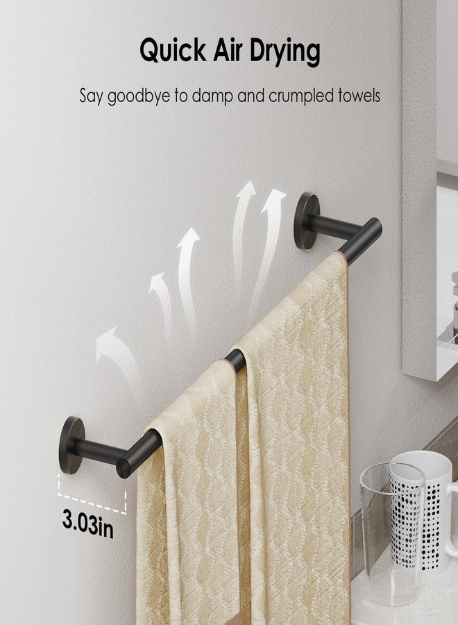 FORIOUS Bathroom Hardware Accessories Set, SUS304 Stainless Steel 24 Inch Towel Bar Set, Modern Towel Racks Holder for Bathroom Wall Mounted, 4 Pieces, Matte Black - Image 2