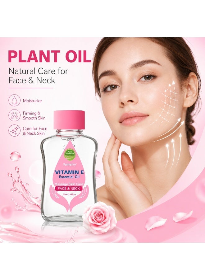 VITAMIN E Oil for Face, Body, Neck - Pure & Moisturizing for Skin, Plant Extraction, Multi-Use for Massage, Skincare & Beauty, Firming & Smooth Skin, Care for the Face, Neck Skin - Image 2