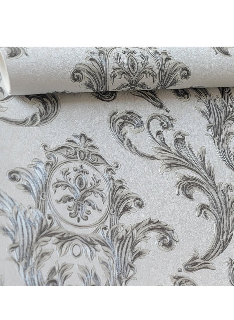 MAF Wallpaper MAF Wallpaper BR31094 Classic Vintage Design Wallpaper, Non-Woven Wallpaper for living room, bedroom, Hotels, Restaurants, Spa Room..& more - Black & Beige  - Image 1