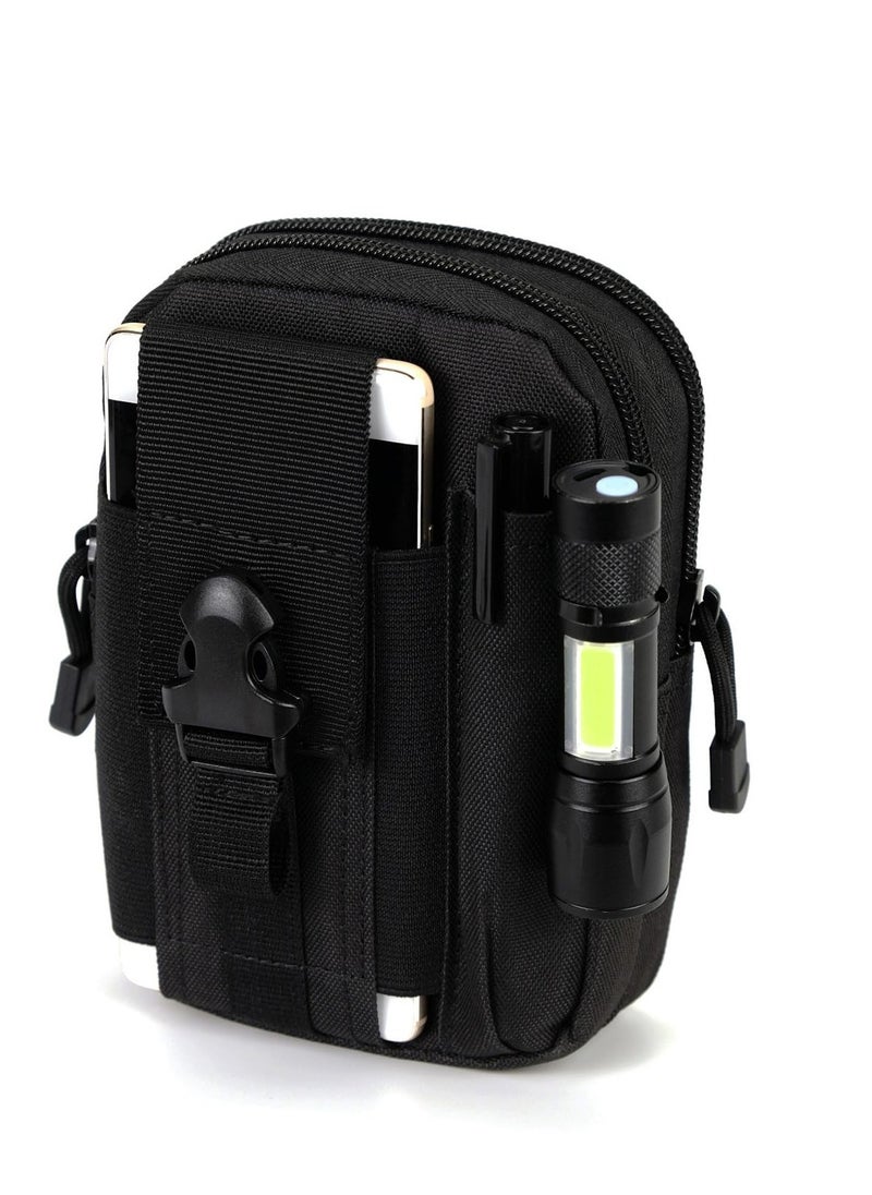 Excefore Tactical Waist Pouch, MOLLE EDC Pouch, Outdoor Man Waist Bag with Phone Belt Clip Holder Holster Carrying Pouch for Smartphone  - Image 1