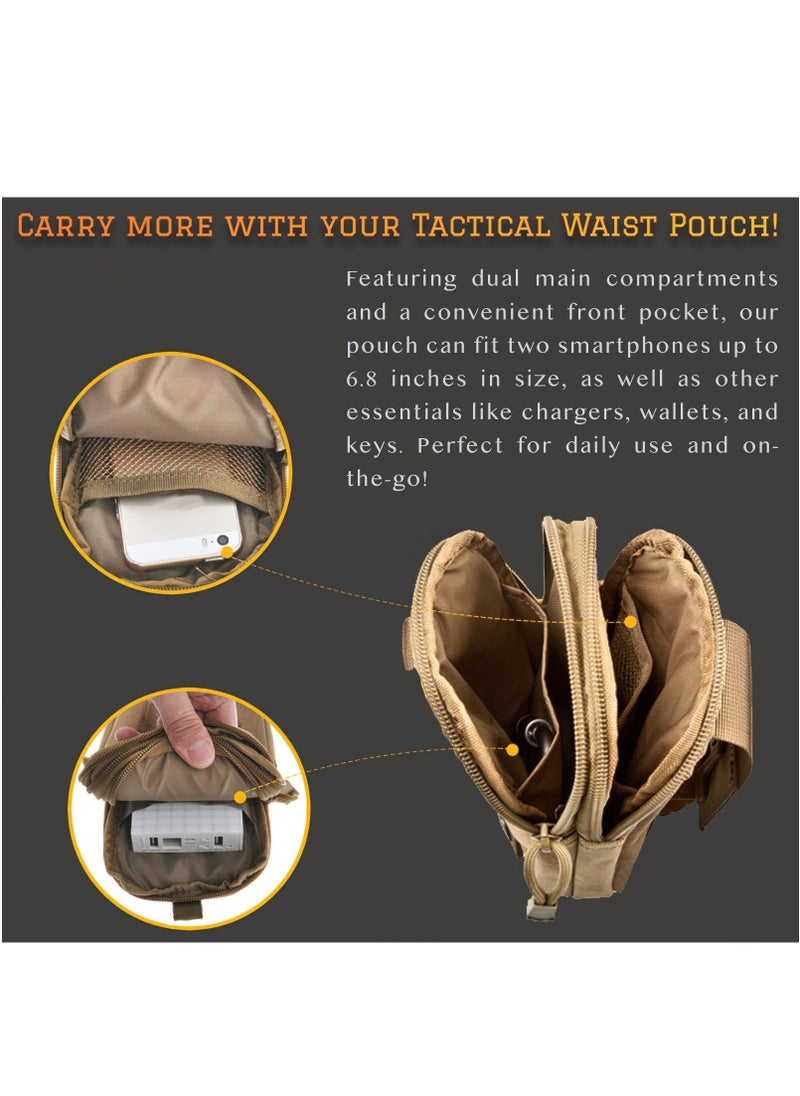 Excefore Tactical Waist Pouch, MOLLE EDC Pouch, Outdoor Man Waist Bag with Phone Belt Clip Holder Holster Carrying Pouch for Smartphone  - Image 5