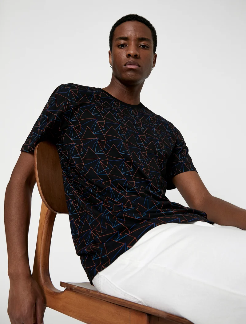 KOTON T-Shirt Printed Short Sleeve Crew Neck Cotton