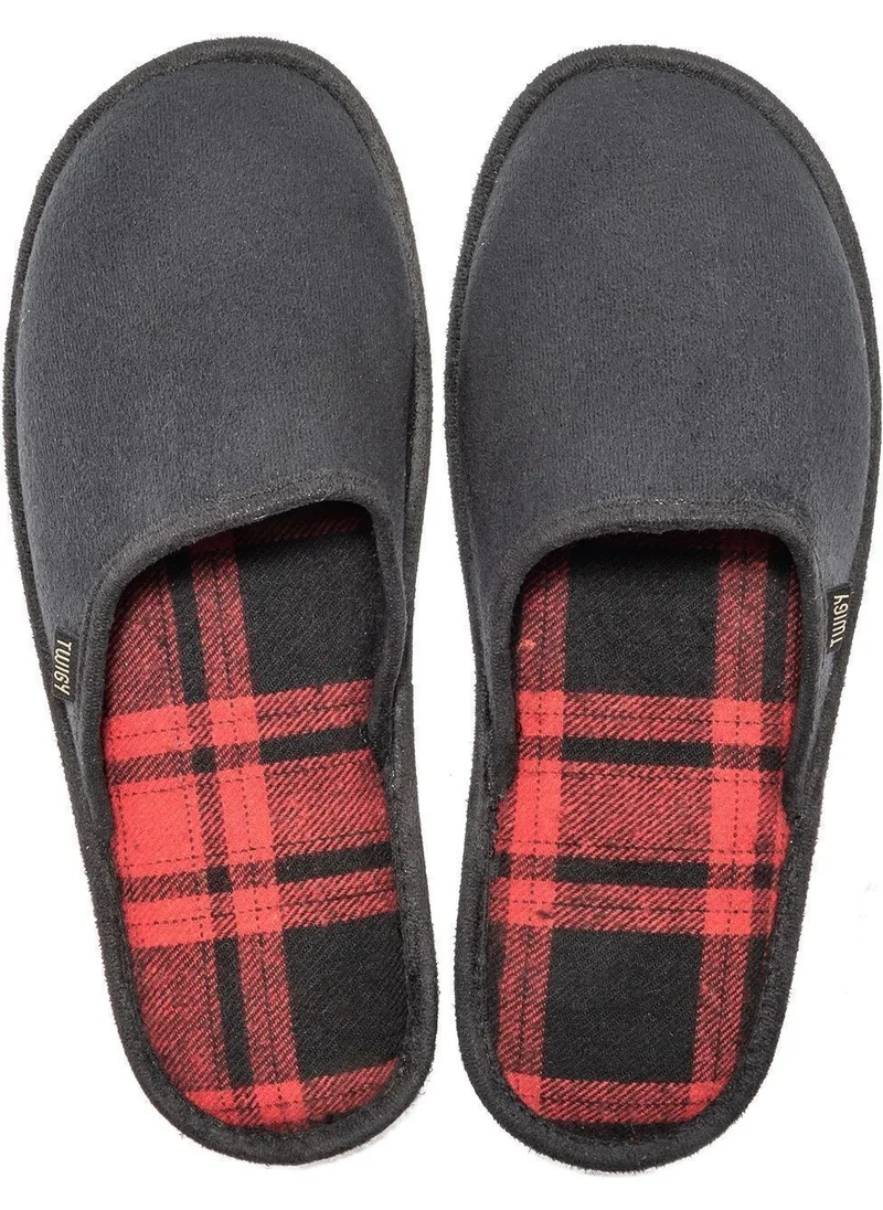 Twigy Plaid Men's Home Slippers Black Red 41/46 AA0550