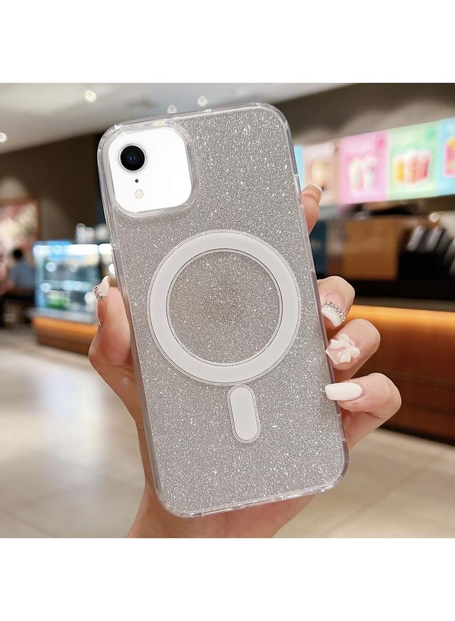S-TOP Case For iPhone XR Acrylic Transparent Glitter MagSafe Phone Case - Image 1