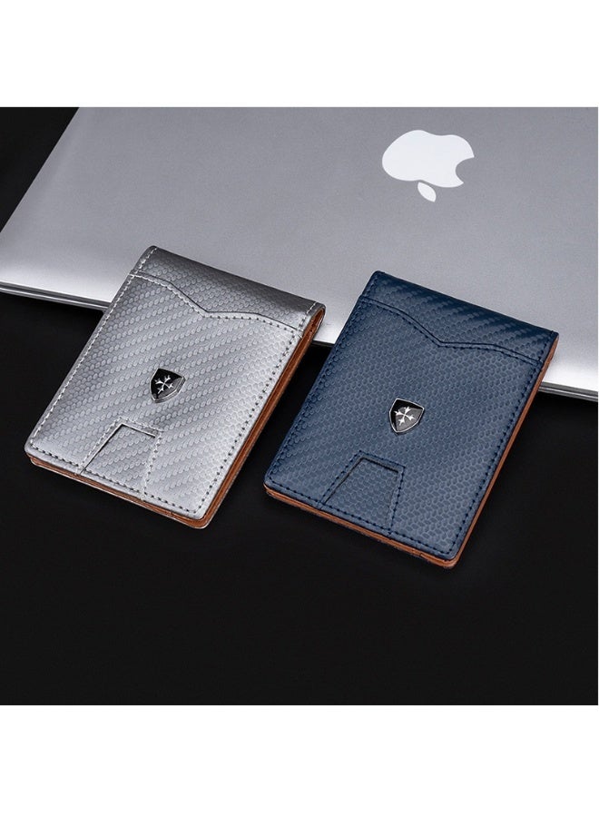 baellerry Men's Card Bag Carbon Fiber RFID Anti-degaussing Dollar Wallet Business Multi-card Purse - Image 3