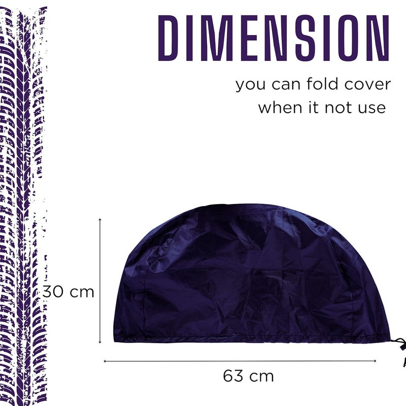 PHILLIN Polyester Helmet Cover - Protects from Dust, Rain, Scratches Dustproof Waterproof Lightweight and Durable Secure Universal Size Storage Bag for Motorcycles Helmets (Navy Blue) - Image 5