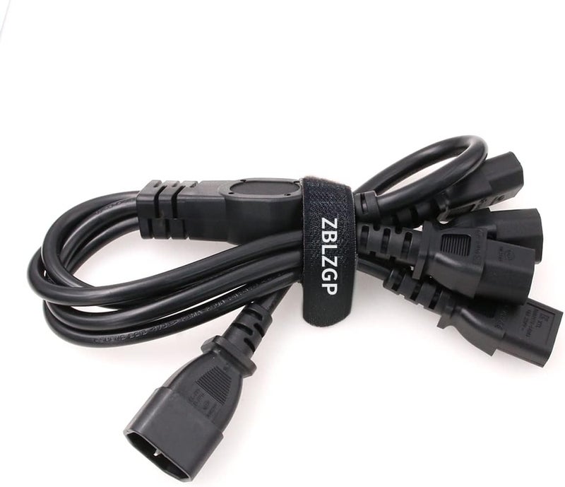 كابل طاقة من مقبس ذكري IEC 320 C14 إلى مقبس أنثوي 4XC13، كابل توزيع من نوع Y لأنظمة UPS/PDU، جهد 250V/10A (طول 60 سم) - Image 3