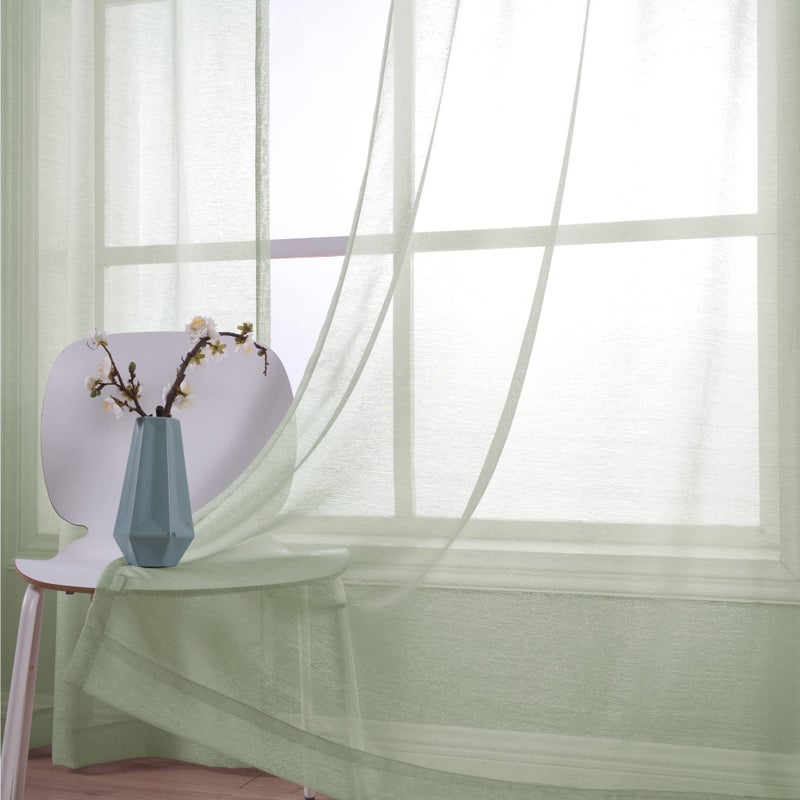 Koufall 96 بوصة طويلة المريسي الستائر الخضراء 2 لوحة ضيقة بوهو الستائر لغرفة المعيشة غرفة نوم 52x96 في الطول - Image 4