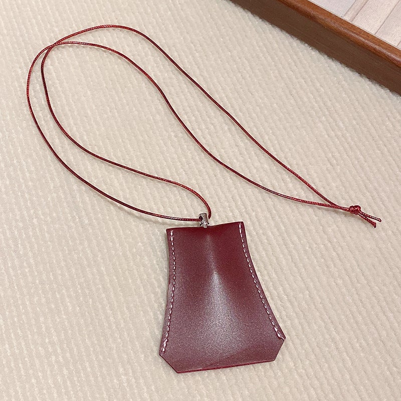 Magnetic Leather Sunglass Chain Necklace X1582 red
