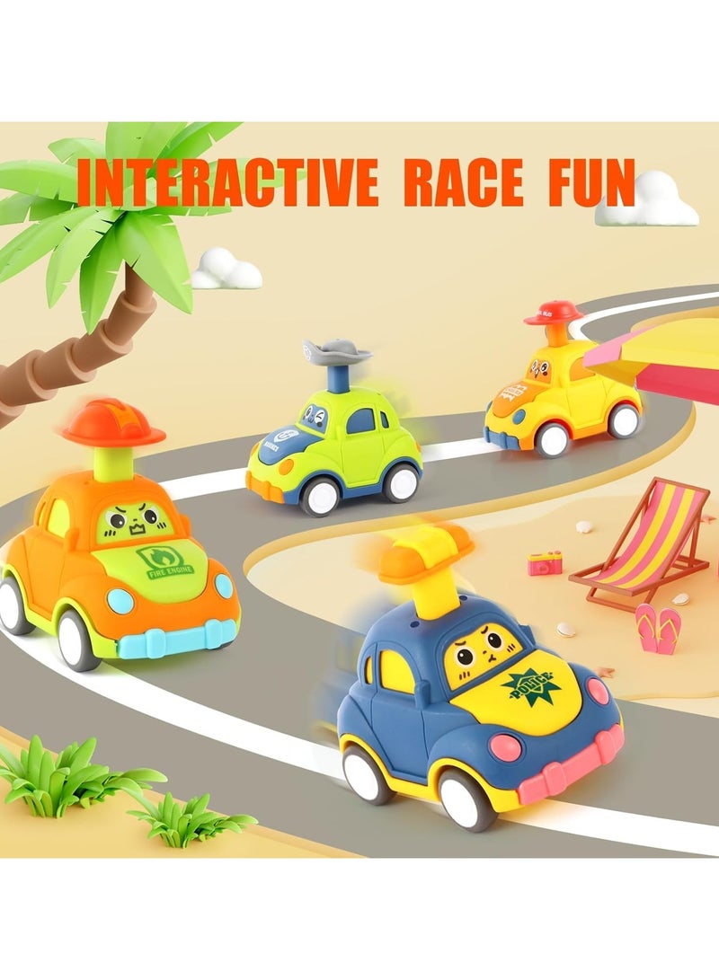دي إم جي تك ألعاب سيارات ادفع وانطلق للأطفال الصغار من عمر 1 إلى 3 سنوات، مجموعة سيارات احتكاك للأطفال - Image 2
