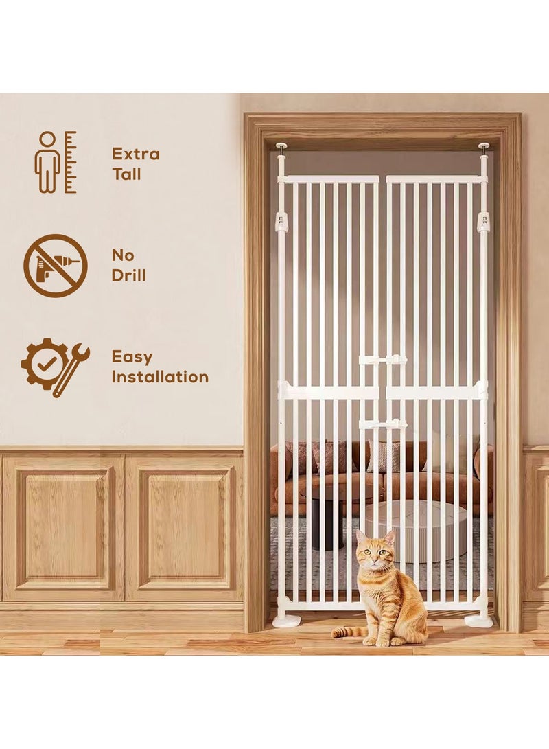 Baby Safe Extra Tall Dual Door Metal Safety Gate - White - Image 2