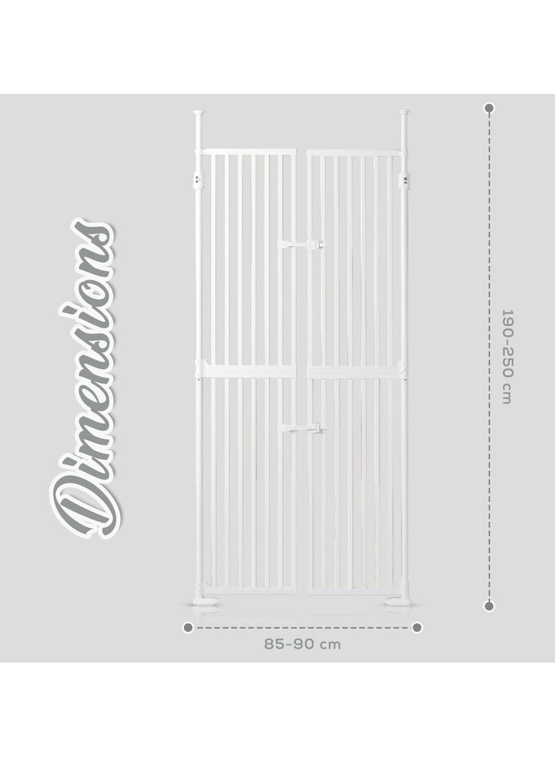 Baby Safe Extra Tall Dual Door Metal Safety Gate - White - Image 5