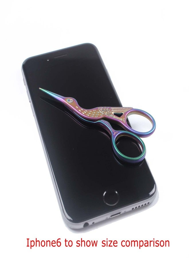 BIHRTC Stainless Steel Sharp Tip Classic Stork Scissors Crane Design Sewing DIY Tools Dressmaker Shears Scissors for Embroidery, Craft, Needle Work, Art Work & Everyday Use (3.6", Colorful) - Image 4