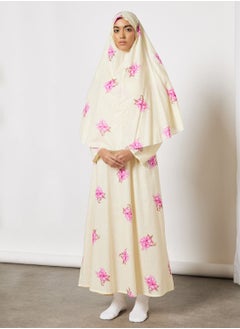 Praying Dress With Floral Prints And Veil