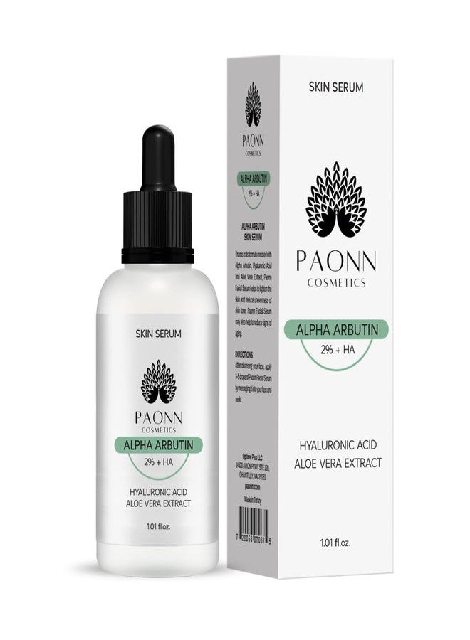 PAONN سيروم ألفا أربوتين 2% + HA (1.01 أونصة سائلة)، سيروم مرطب ومضيء للوجه، يدعم توحيد لون البشرة، ترطيب عميق - Image 1