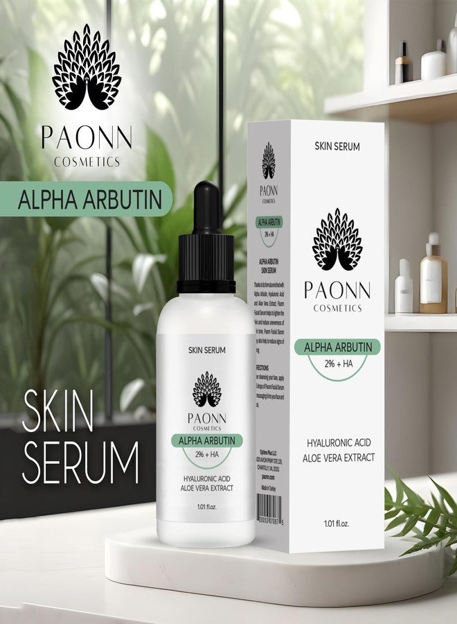 PAONN سيروم ألفا أربوتين 2% + HA (1.01 أونصة سائلة)، سيروم مرطب ومضيء للوجه، يدعم توحيد لون البشرة، ترطيب عميق - Image 2