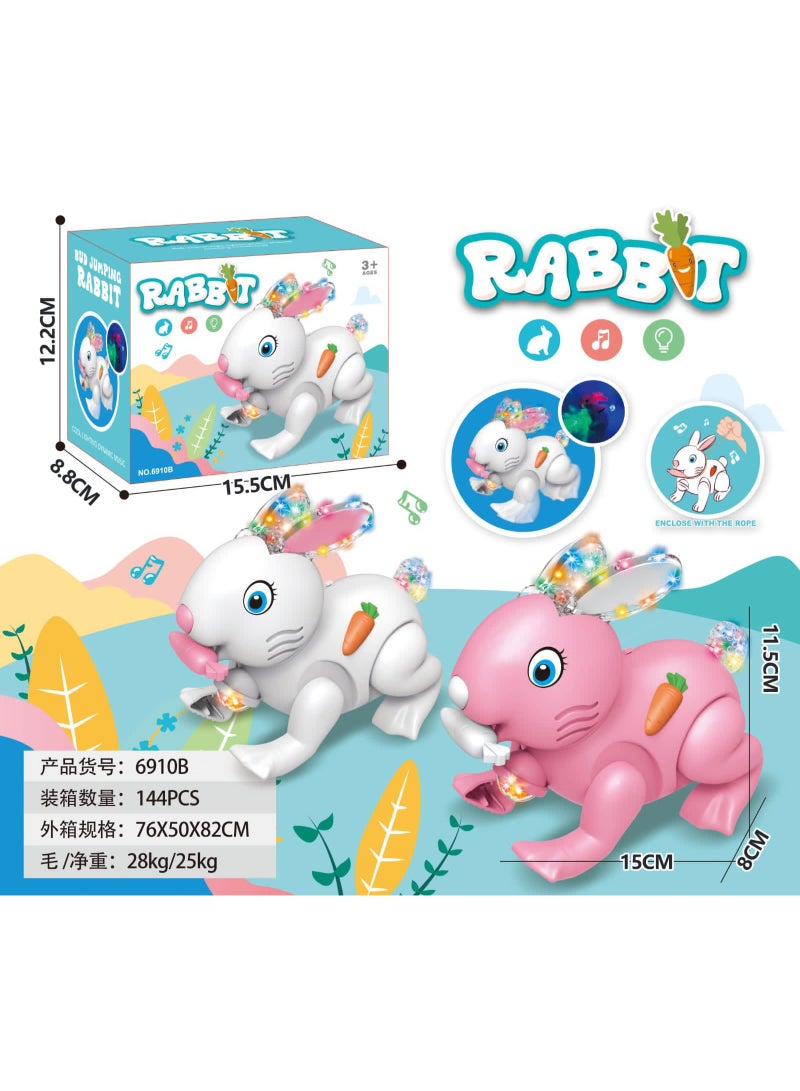 AlArabSooq Bud Jumping Rabbit | Best for Fun Loving Kids | 360 Moving Direction| LED Flash Lights with Music | Unisex (Girls & Boys) | 3+ Plus Age | 3AA Batteries Operated, Color May Vary | - Image 5