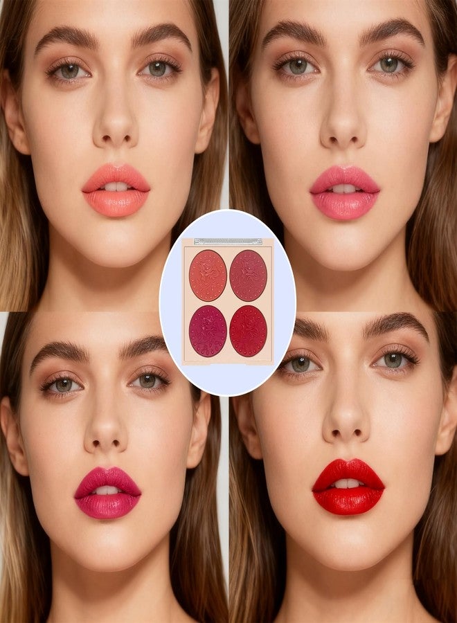 Okerker 4-Color Lipstick Palette - Velvet Matte Lip & Cheek Tint | Long-Lasting, Waterproof, Highly Pigmented | All-in-One Lip Palette for Every Occasion - Image 3
