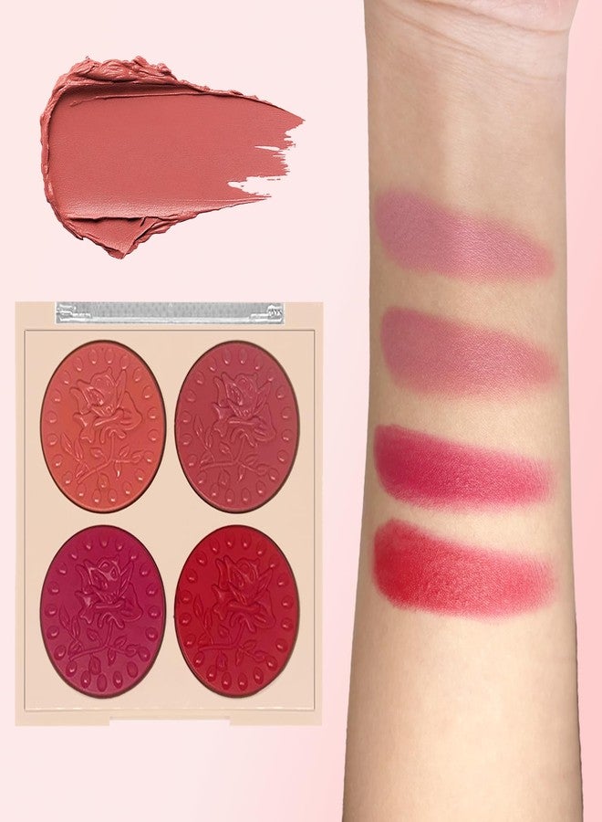 Okerker 4-Color Lipstick Palette - Velvet Matte Lip & Cheek Tint | Long-Lasting, Waterproof, Highly Pigmented | All-in-One Lip Palette for Every Occasion - Image 2
