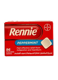 RENNIE أقراص مضغ بنكهة النعناع، 96 قرصًا 