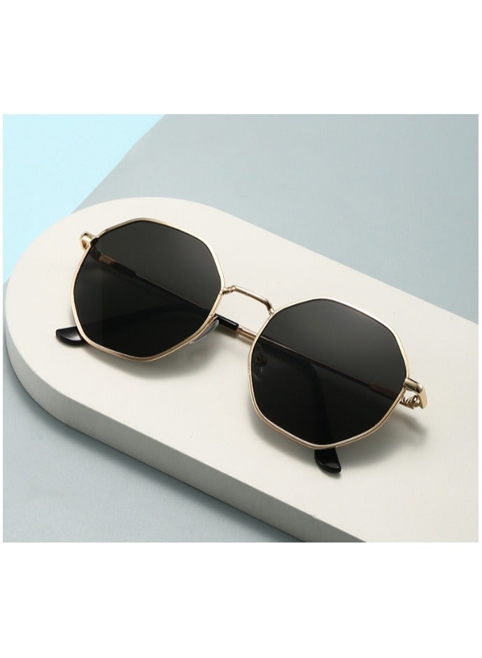 Square Hexagonal Flat Mirrored Sun Glasses - Image 1