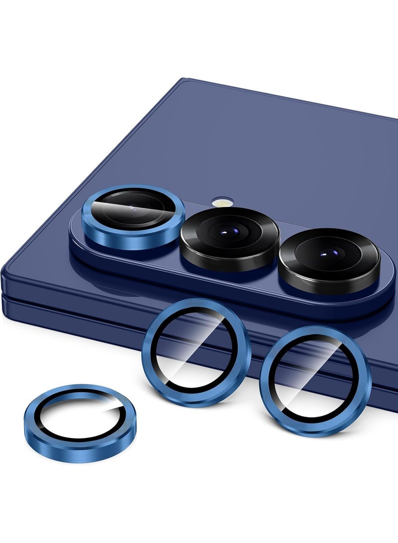 Muzz Camera Lens Protector for Samsung Galaxy Z Fold 7 5G,Shatterproof, Ultra-HD 9H Tempered Glass Camera Screen Protector Metal Ring Cover Film Samsung Galaxy Z Fold 7 2025 (Blue) - Image 4