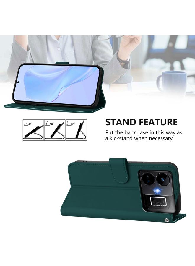 اس-توب جراب لهاتف Realme GT3 5G / GT Neo 5 240W جراب هاتف من الجلد بلون سادة مع حبل - Image 3