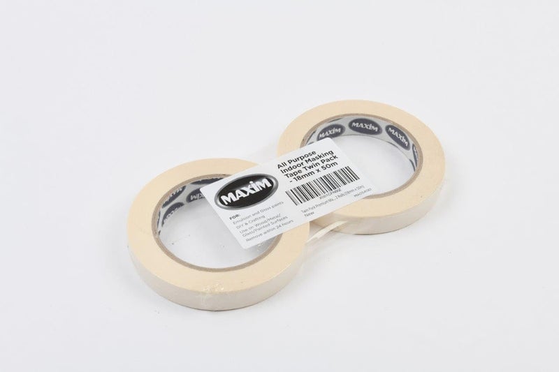 MAXIM Premium Masking Tape - 50m x 18mm (0.75in), 2 Rolls - Image 2