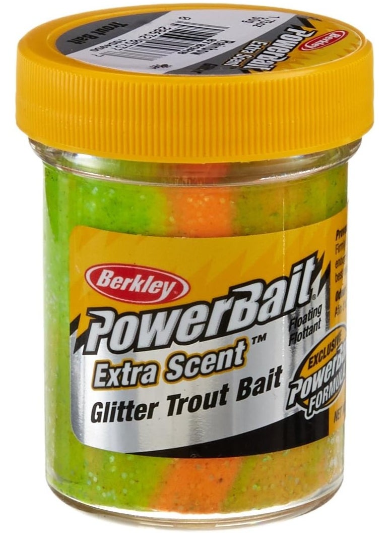Berkley Berkley PowerBait Glitter Trout Bait, Silver Vein, Fishing Dough Bait, Scent Dispersion Technology, Irresistible Scent and Flavor, Moldable and Easy to Use  Rainbow 