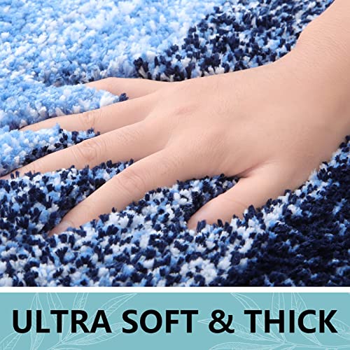 Arotive Bathroom Rugs Sets 2 Piece, Shaggy Soft and Absorbent Microfiber Bath Rugs, Non-Slip, Machine Washable Dry Bath Mats for Bathroom, 30x20 and 24x16, Blue - Image 4