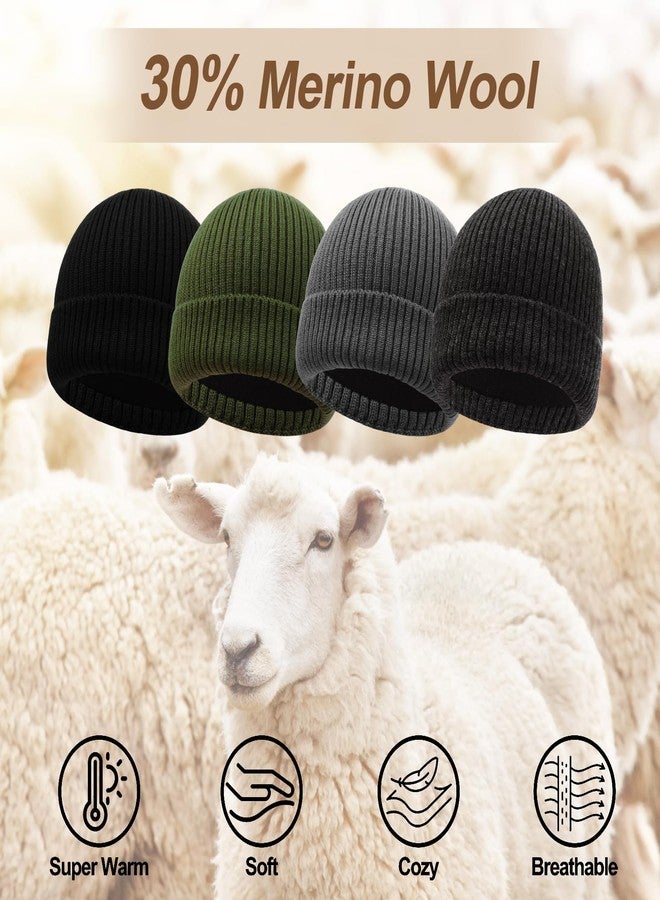 Ztl Oversize XL XXL Waterproof Merino Wool Beanie for Men Women Big Head, Warm Fleece Lined Large Winter Hat, Plus Size Big Knit Skull Stocking Cap, Rainproof Windproof Cuffed Beanie for All Weather Black - Image 3
