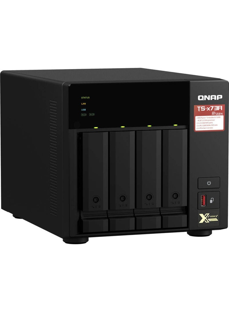 QNAP 4-Bay NAS Server, AMD Ryzen V1500B Processor, 2.2 GHz CPU, 8GB DDR4 RAM, 2.5 GbE | TS-473A-8G - Image 2