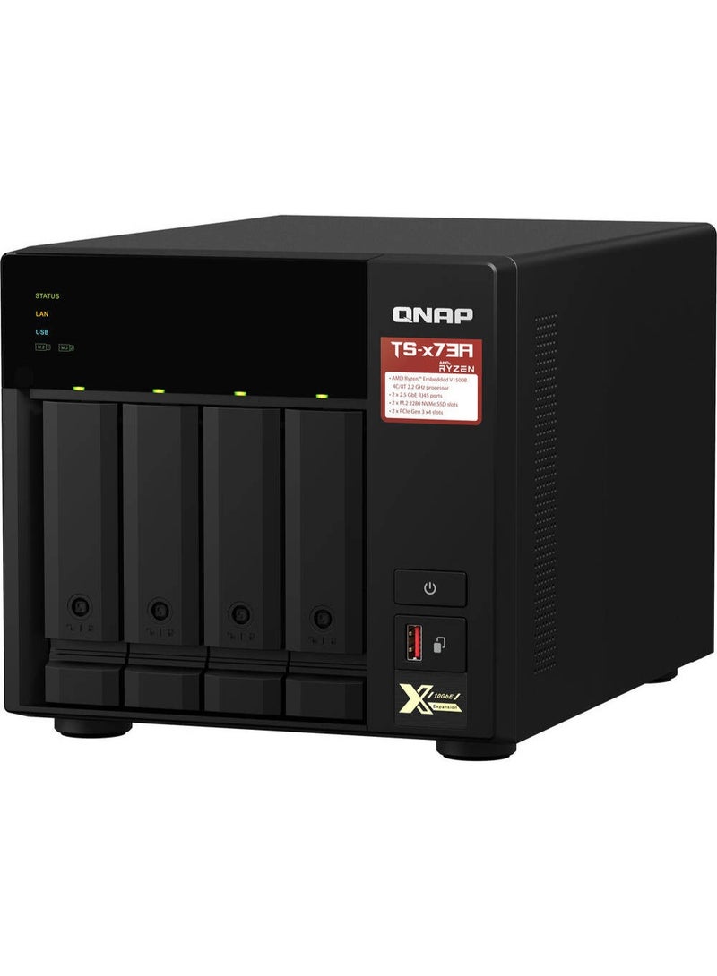 QNAP 4-Bay NAS Server, AMD Ryzen V1500B Processor, 2.2 GHz CPU, 8GB DDR4 RAM, 2.5 GbE | TS-473A-8G - Image 3
