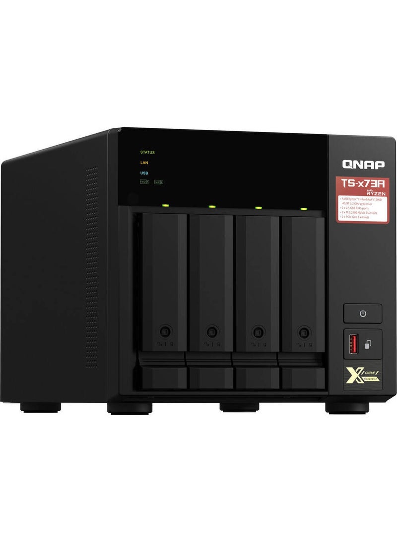 QNAP 4-Bay NAS Server, AMD Ryzen V1500B Processor, 2.2 GHz CPU, 8GB DDR4 RAM, 2.5 GbE | TS-473A-8G - Image 4