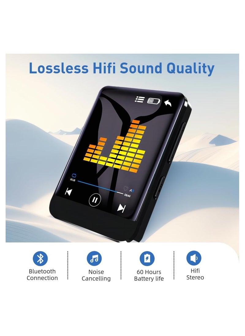 General - 64GB High Resolution Touch Screen MP3 Music Player with Bluetooth 5.0, Portable Hi-Fi Lossless Sound Quality Walkman with HD Speakers, FM Radio, Audio Recorder, Video Playback, E-Book Reader - Image 1