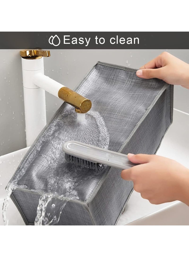 2 Pcs 7 Grids Drawer Dividers For Clothes Wardrobe Clothes Organizer Washable Closet Drawer Organizer Clothing Compartment Storage Box For Thin Coats Jeans Trousers Leggings Sweaters T Shirts (Grey)  - Image 5