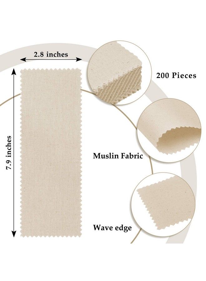 Whaline 200 Pieces Fabric Wax Strip Hair Remover Natural Muslin Epilating Strips Large Cloth Waxing Strips Precut Strips For Body Facial Arms Legs Hair Removal Women Men 7 X 20Cm - Image 3