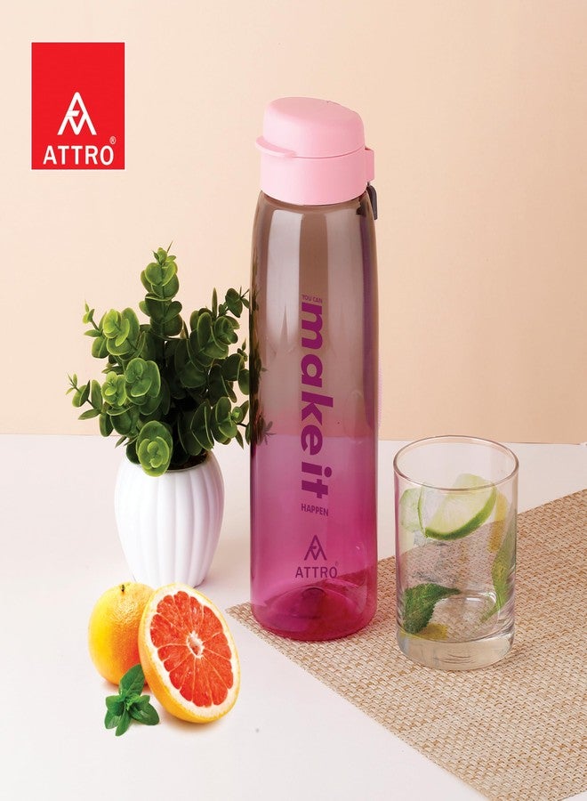 ATTRO Sip Star Plastic Water Bottle – 1000ml, BPA-Free, Leak-Proof & Durable Sports and Travel Bottle, Ideal for Gym, School, Outdoor, Daily Use & Office – Assorted, Set of 2 - Image 4