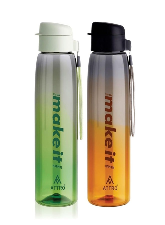 ATTRO Sip Star Plastic Water Bottle – 1000ml, BPA-Free, Leak-Proof & Durable Sports and Travel Bottle, Ideal for Gym, School, Outdoor, Daily Use & Office – Assorted, Set of 2 - Image 1