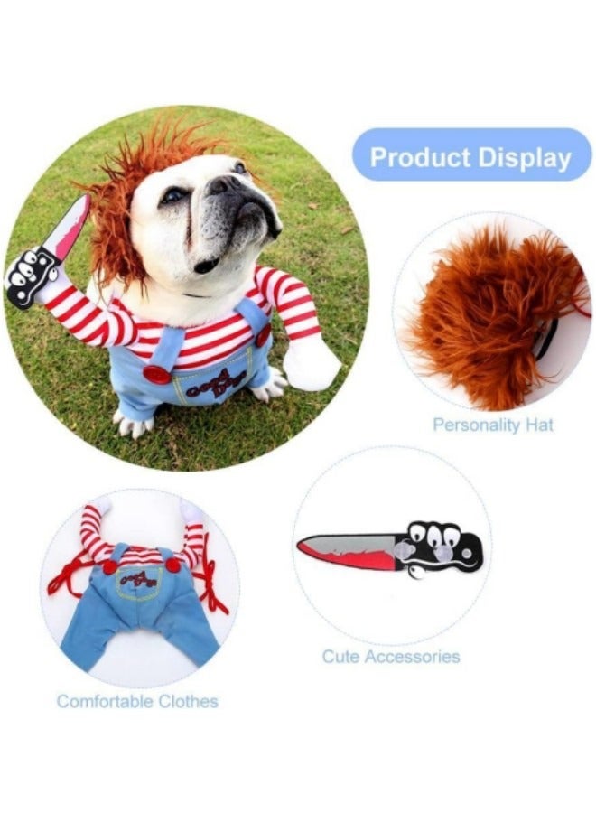زي كلب دمية قاتلة للحيوانات الأليفة، زي تشاكي الكلب المبتكر، أزياء حفلات مضحكة - Image 3