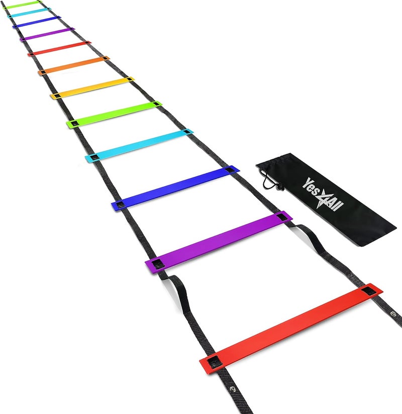 Yes4All Agility Ladder Speed Training Equipment, Adjustable Football Ladder for All Ages with Carry Bag, Durable, Portable, Multiple Colors & Rungs - Image 1